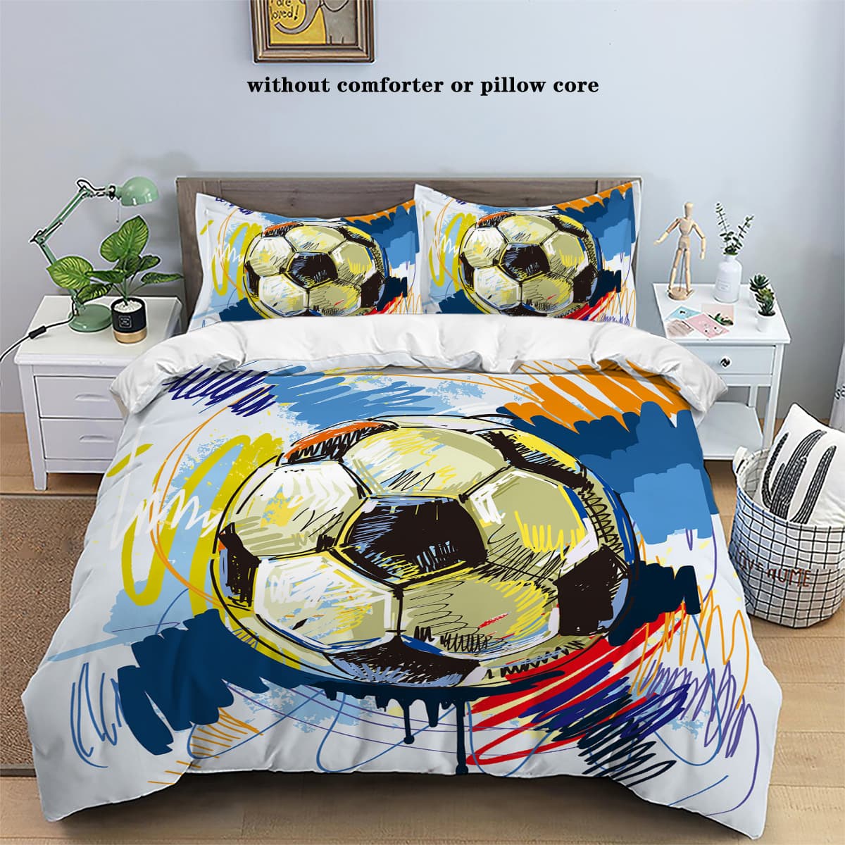 Soccer Pattern Duvet Cover Set, Bestseller on AliExpress and Amazon, Suitable for Bedroom Decoration Bedding