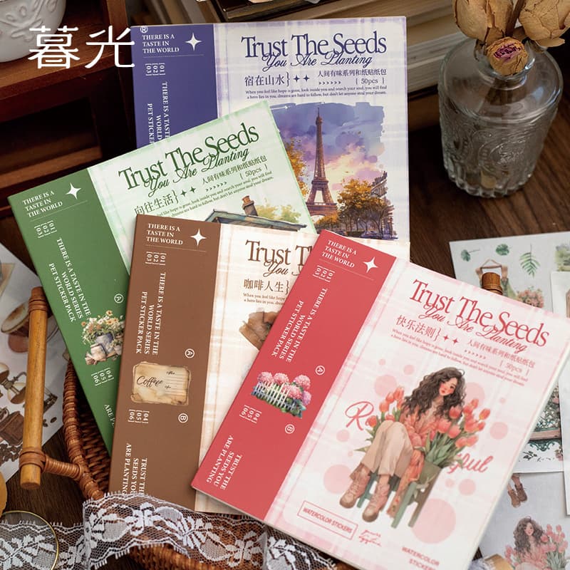 Elegant Vintage Japanese Paper Stickers for Scrapbooking Decoration Artistic DIY Material Morningside Human Flavor Series