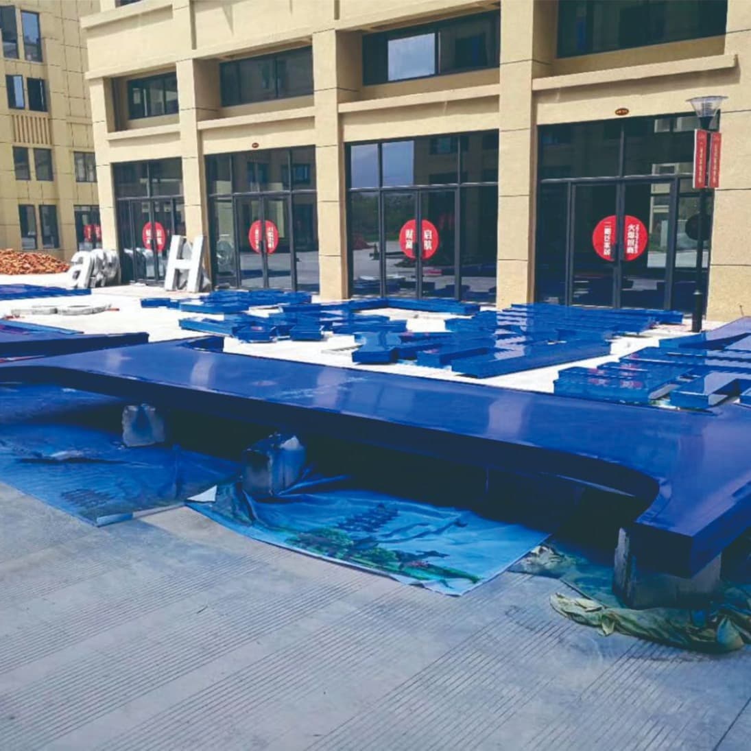 Outdoor Door Head Advertising Signs with German Imported Acrylic Letters, Resin Door Head Signage, Modern Storefront Plaques