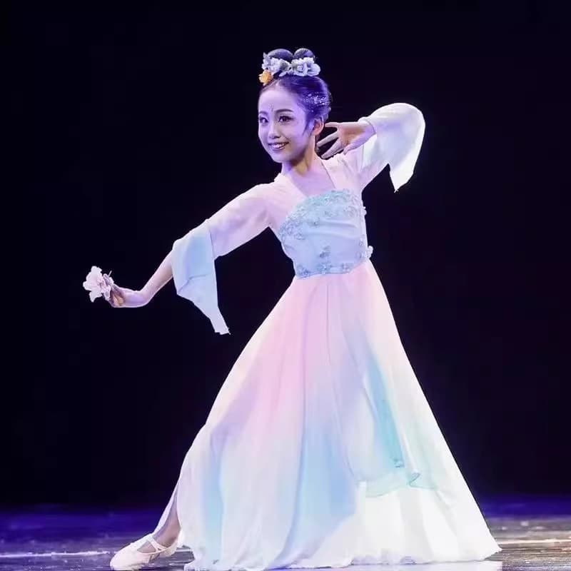 Taoli Cup Children's Performance Costumes Hairpin Dance Costumes Elegant Repertoire Art Exam Costumes Han and Tang Classical Dance Performance Costumes for Women
