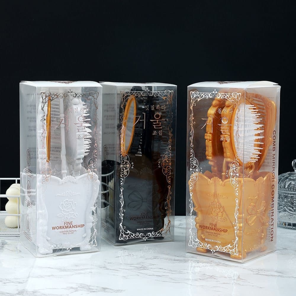 Princess Cushion Comb Set with Travel Comb, Massage Comb for Home and Outing, Small Comb for Women, Factory Wholesale