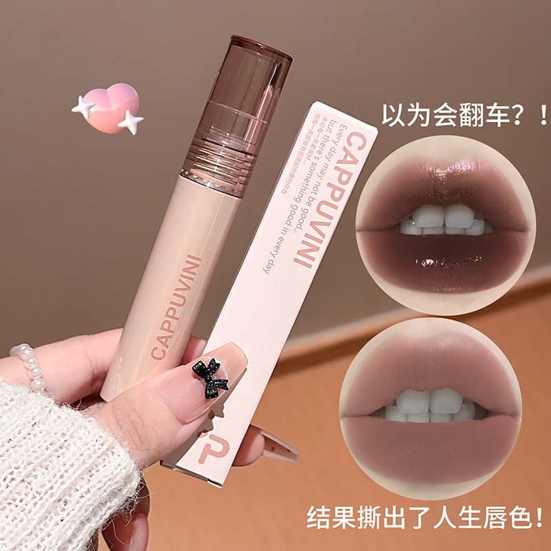CAPPUVINI Natural Peel-Off Lip Gloss, Silky Texture, Moisturizing, Non-Sticky Lipstick, Cross-Border Makeup