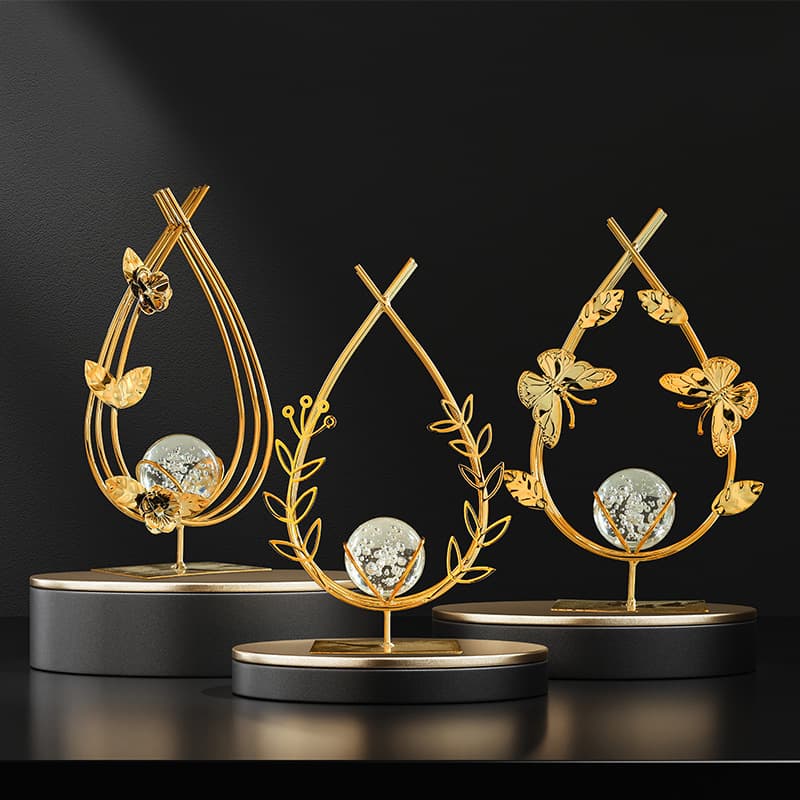 Creative crystal ball art ornaments light luxury high-end wine cabinet entrance TV cabinet office living room home decoration