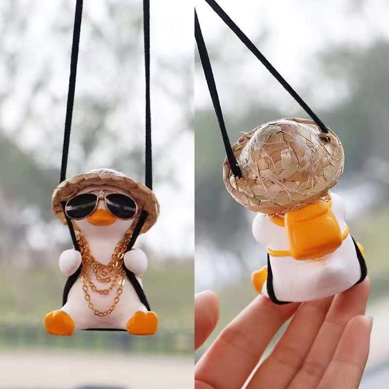 Nordic style duck car pendant babbling babbling car interior decoration cute duck mini innovative duck resin