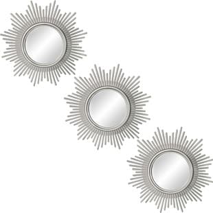 European Style Mirror Living Room Decorative Mirror Three-Piece Set Side Table Wall Mirror Background Wall Entryway Creative Wall Hanging Sunglasses Mirror