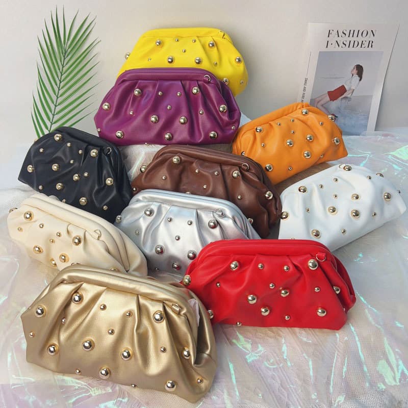 Trendy Fashion Clutch Bag Cross-border New Style Personalized Chic Rivet Crossbody Bag Korean Style Casual Commuter Women's Bag