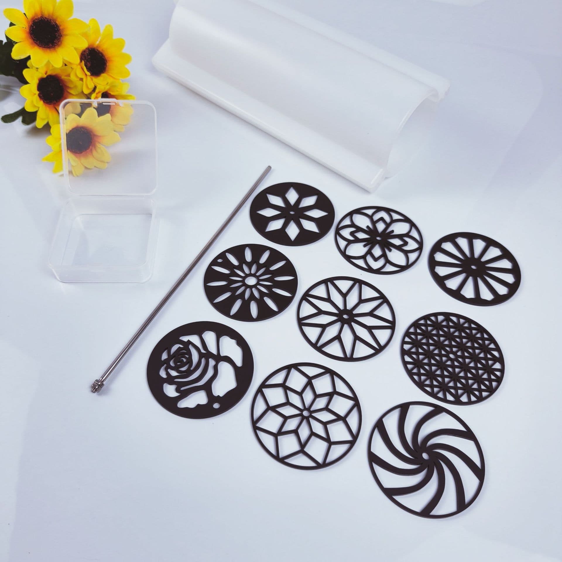 Silicone Mold for Handmade Soap Flower Slices Acrylic Pouring Soap Large round Tube Cylindrical Silicone Mold Modern Minimalist Style White Color