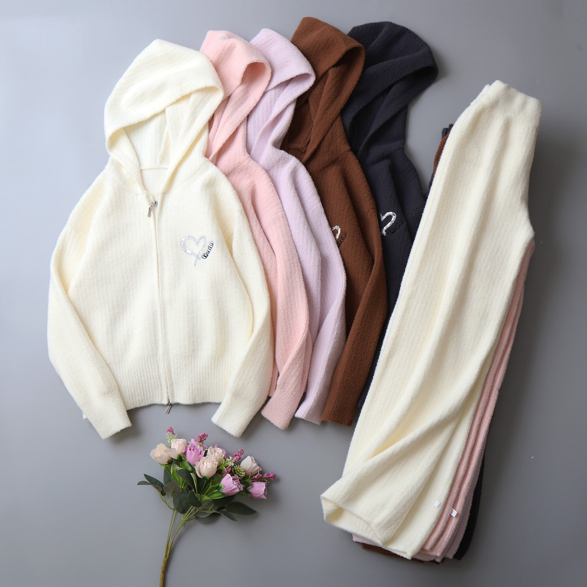 B-15 Sequin Love Girls 2026 New Sweater Pants Suit Girls' Sweater Two-piece Set Autumn and Winter New Style