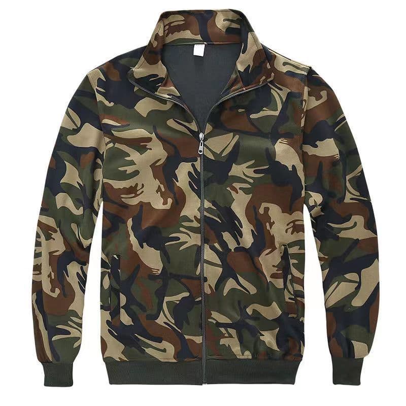 Spring/Autumn Knitted High Elastic Camo Work Uniform, Plus Size Loose Casual Top, Large Size Work Protective Clothing
