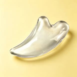 Crystal Gua Sha Tool, Face Slimming Device, Lymphatic Drainage Tool, Transparent Resin Gua Sha Comb, Double-Ball Gua Sha Board