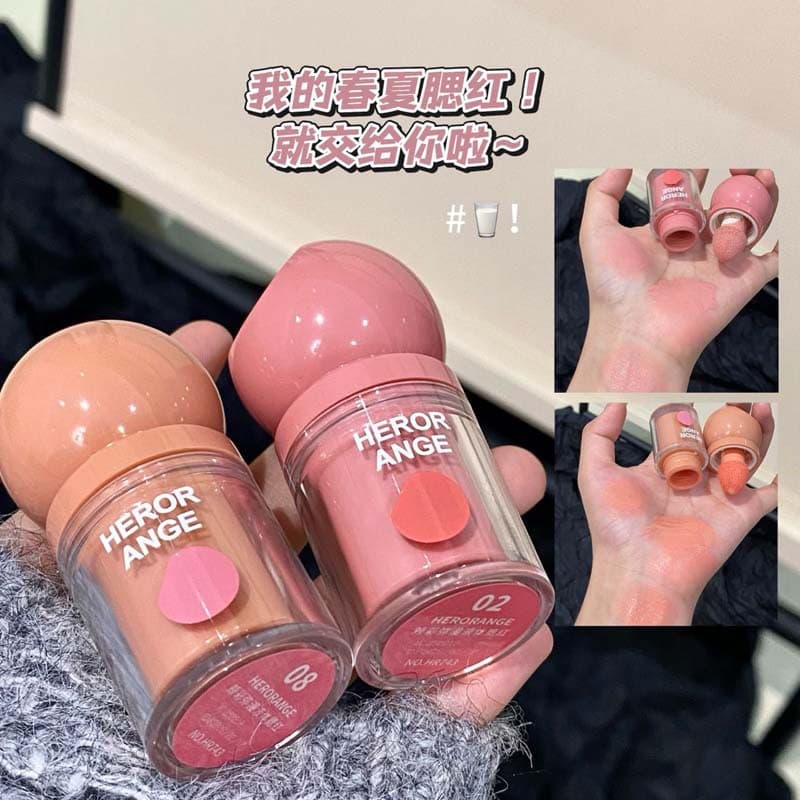HERORANGE Liquid Blush Low Saturation Brightening Natural Lifting Plumping Shrinking Shade Korean Style Youthful Cheek Color