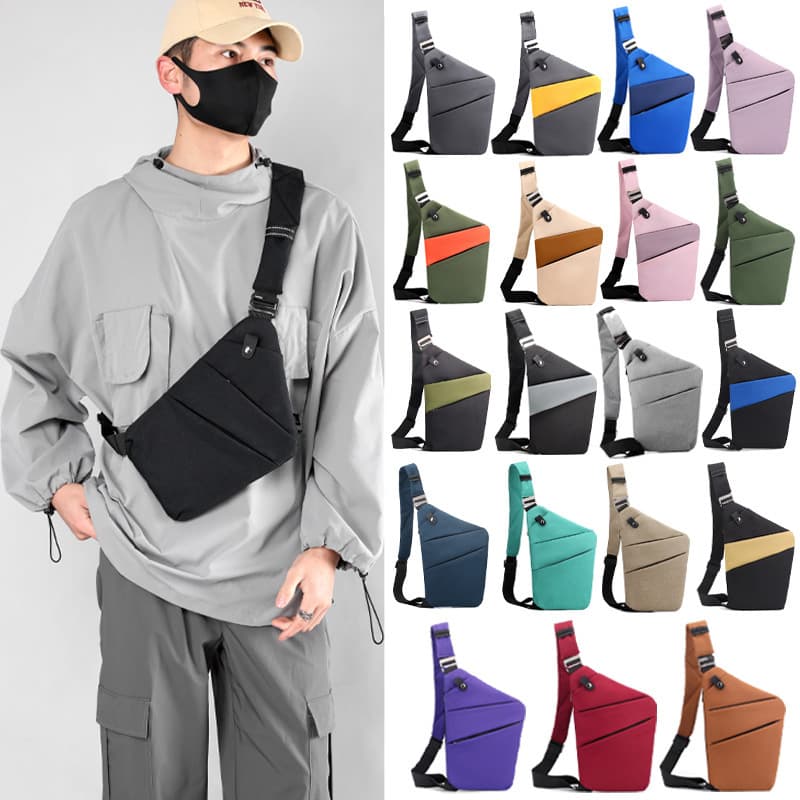 Chest Bag Men's Backpack Anti-Theft Underarm Bag Body-Hugging Sling Bag Single-Shoulder Front Chest Bag Gun Bag Women's Backpack Crossbody Chest Bag