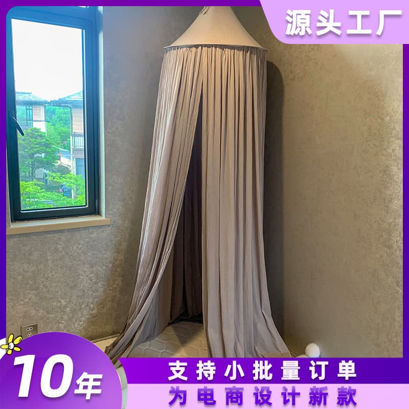 European Style Princess Bed Canopy Washed Cotton Tent Children's Playhouse Reading Corner Mosquito Net Blackout Baby Toddler Cross-border Factory Mosquito Protection
