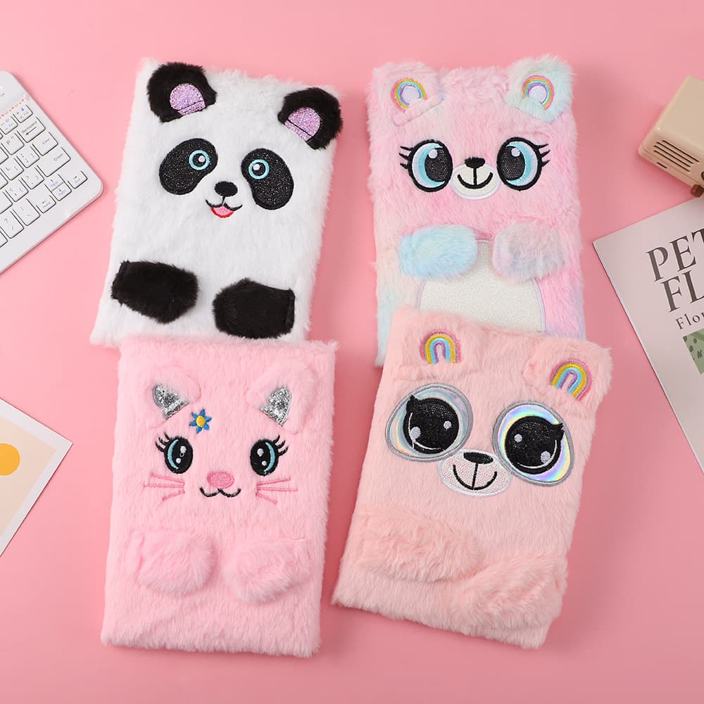 Animal plush notebook children's notepad handmade DIY ledger ready-made wholesale ledger Japanese and Korean cute style