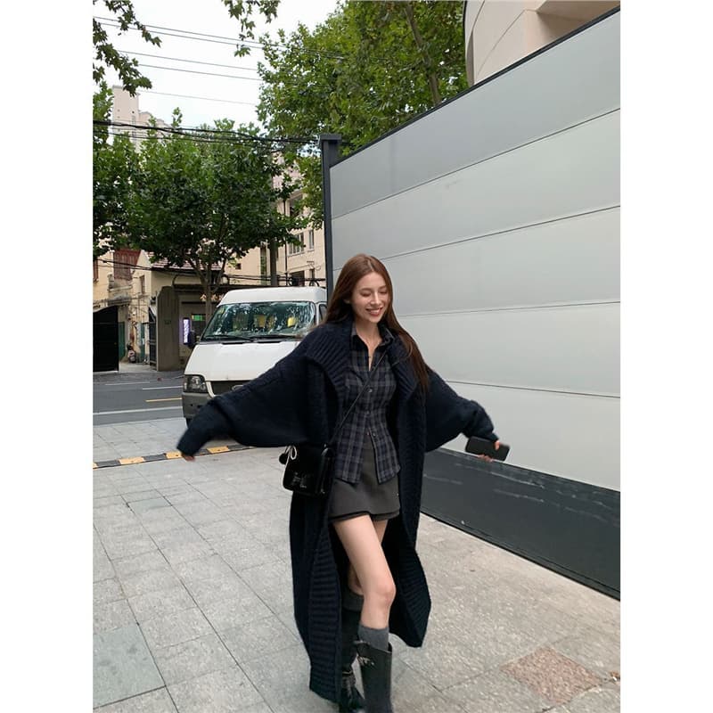 Fake Two-Piece High-Waisted Wool Blend Midi Skirt Suit Style Spring 2025 New Retro Versatile Anti-Slip Skirt Shorts