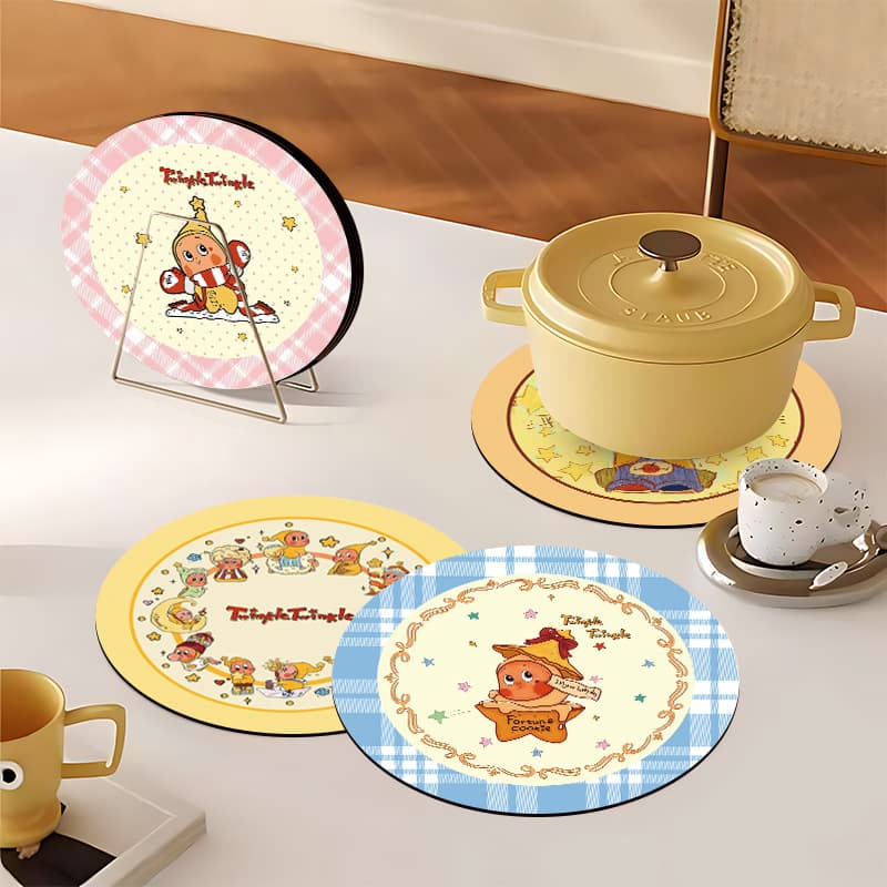 Cartoon Cute Star Insulated Coaster High Temperature Resistant Anti-Slip Placemat Table Anti-scalding Mat Water-Absorbent Waterproof Dinner Plate Mat