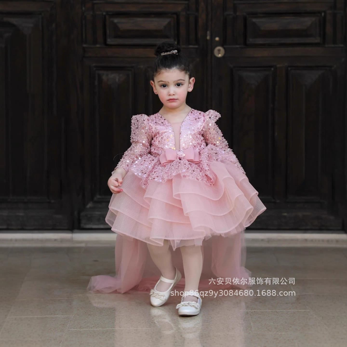 Girls' Formal Dress Amazon Independent Site Sequin Shiny Tulle Dress 2025 Fashion Birthday Party Dress