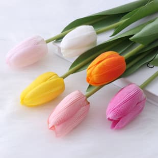 Hand Feel Moisturizing Artificial Flower Home Decoration Ornament Fake Flower Cross-Border Artificial Large Branch Lafite Tulip
