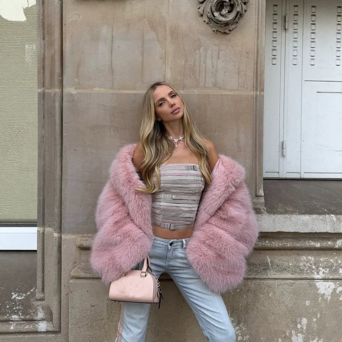 Amazon Cross-Border EU/US Hooded Pink Fox Fur Coat Fashion Cardigan Eco-Friendly Faux Fur Coat for Women