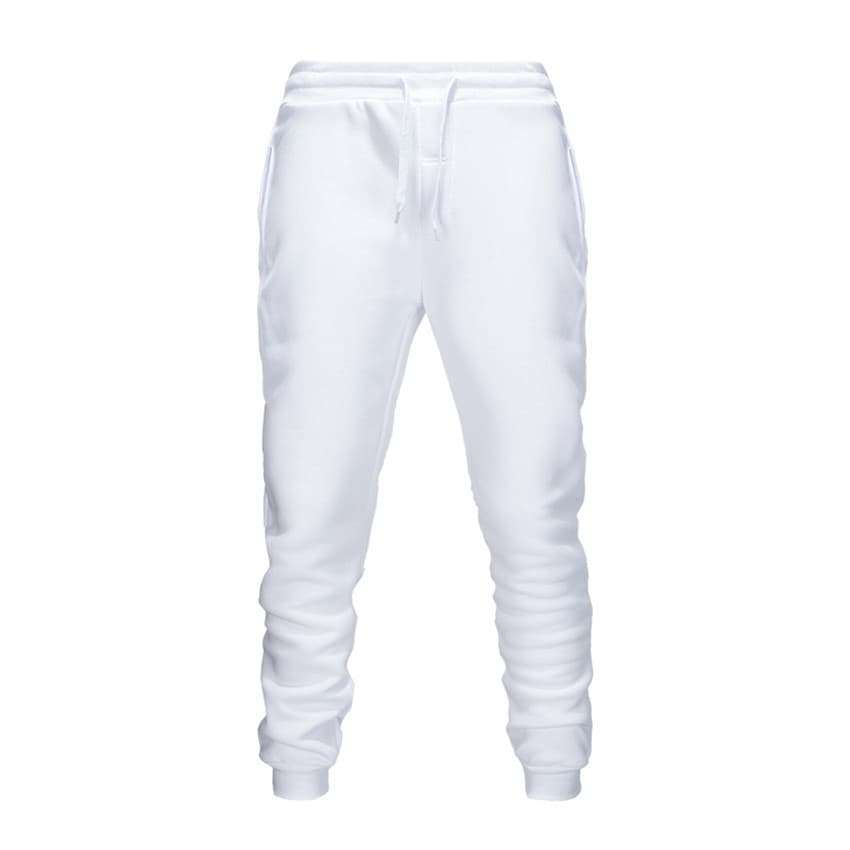 Cross-border men's sports pants autumn and winter fleece sweatpants fitness running trousers elastic waist solid color small leg pants wholesale