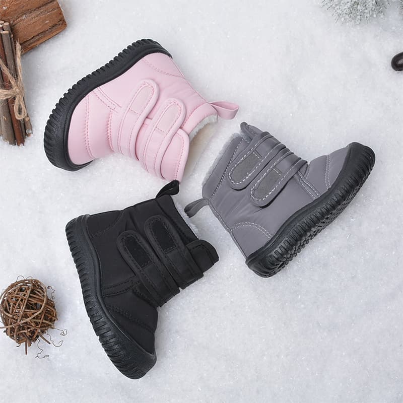 Winter Lightweight Fleece-Lined Children's Snow Boots Korean Style Casual Cotton Shoes Soft-Soled Warm Unisex Baby Cotton Boots Versatile