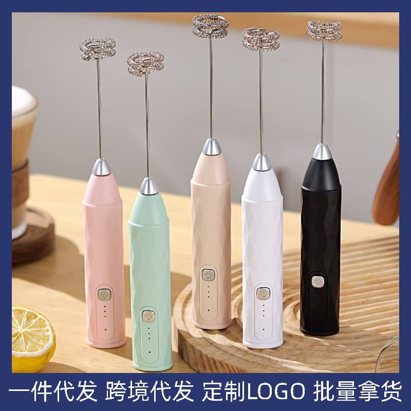 Electric milk frother, coffee frother, USB rechargeable handheld mixer, cream and milk whisk