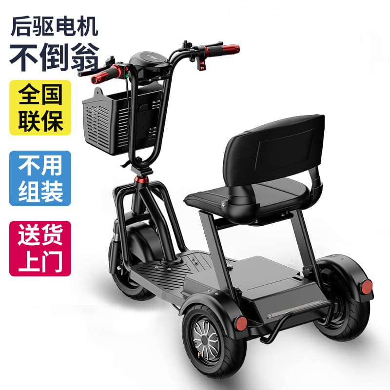 Foldable Electric Tricycle for Seniors, with Removable Battery, Adult Small Electric Vehicle
