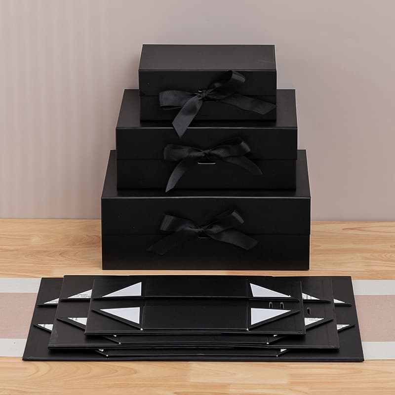 Wig Packaging Gift Box Empty Box White Large Magnetic Flip Lid Ribbon Valentine's Day One-Piece Folding Gift Box