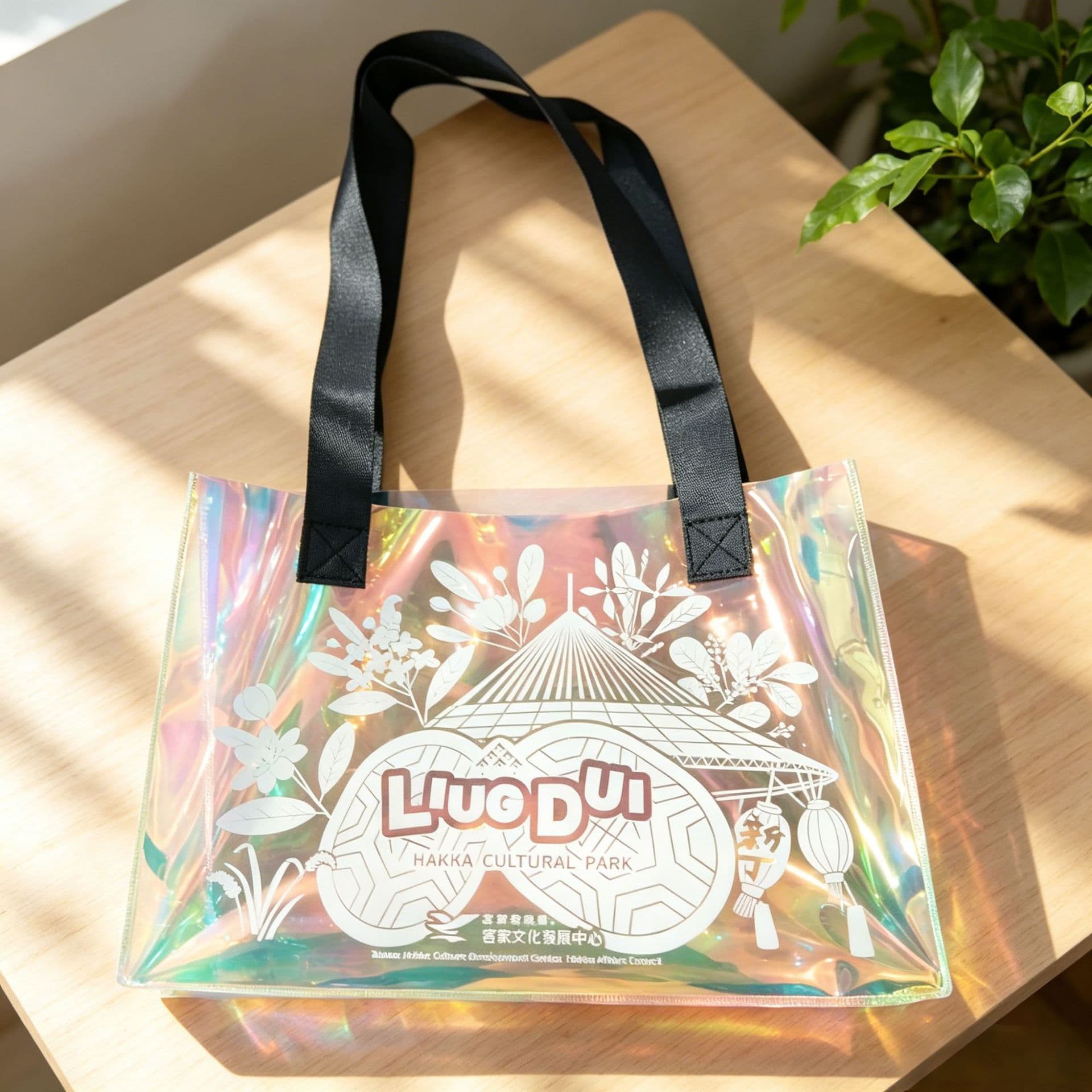 Manufacturer formulates PVC plastic handbag laser cosmetic packaging bag shoulder handbag LOGO