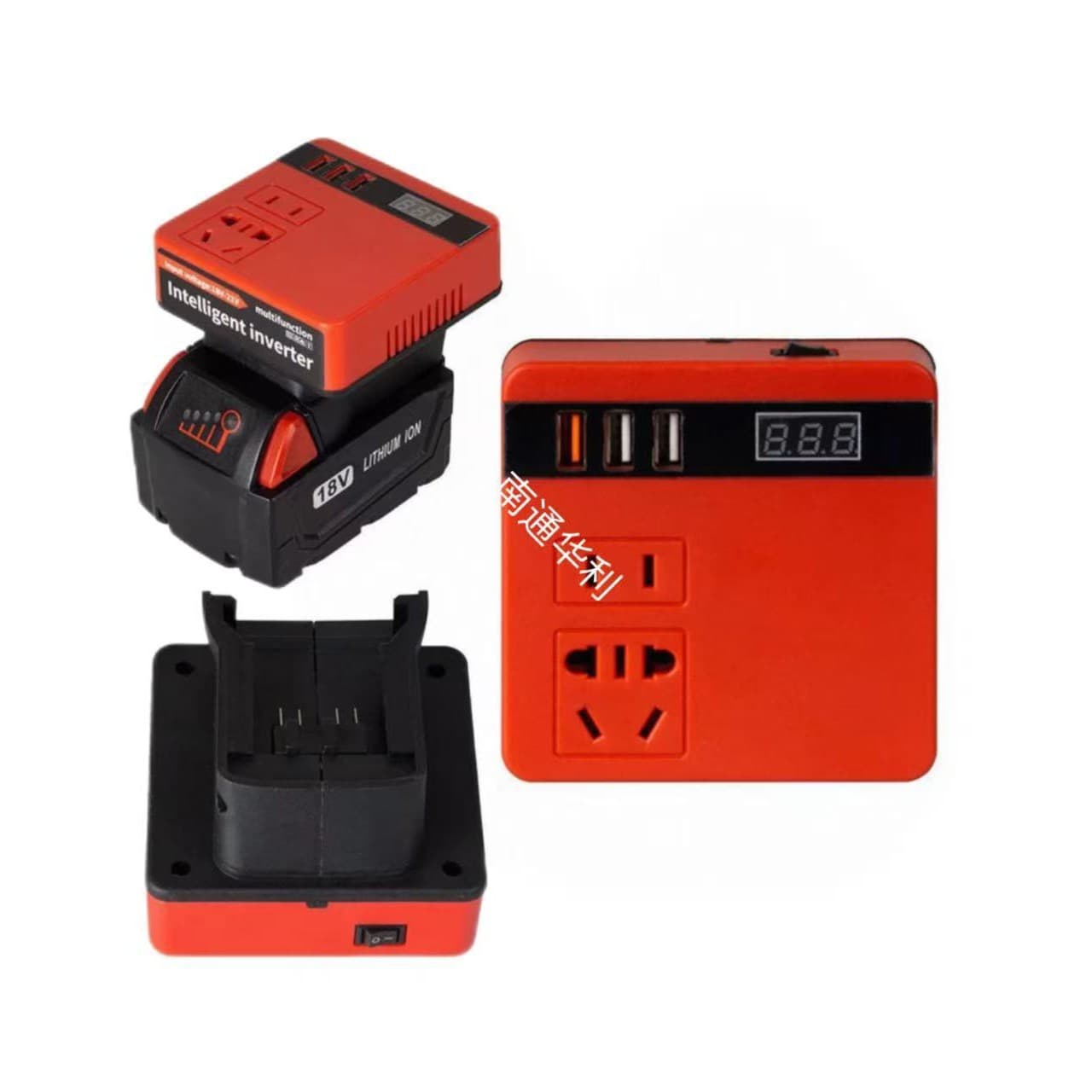 Cross-border Hot Selling Inverter Compatible with Makita, Dewalt, Milwaukee 20V to 220V for Outdoor Work