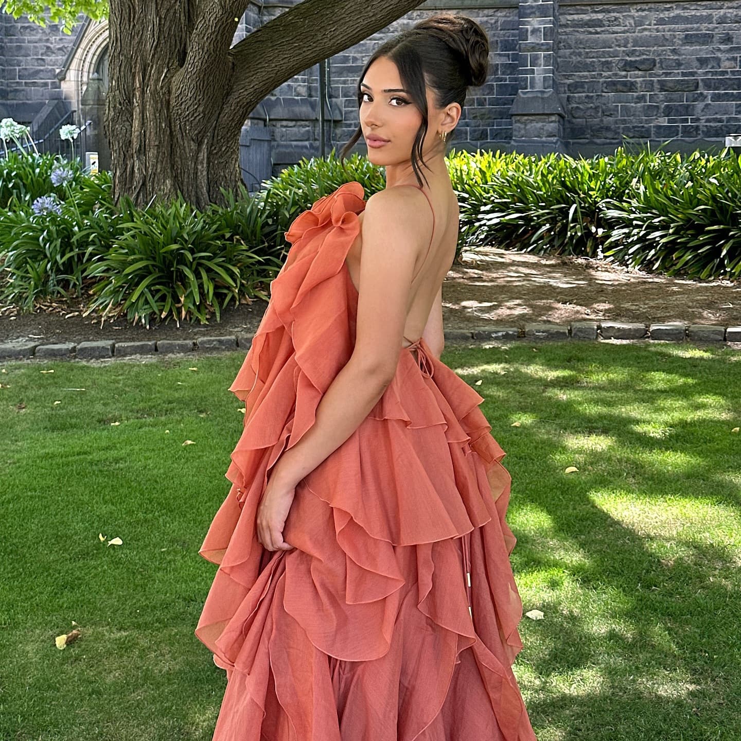 3D Floral Strapless Maxi Dress, European and American Cross-Border 2025 Spring New Casual Ruffled Halter Neck Dress