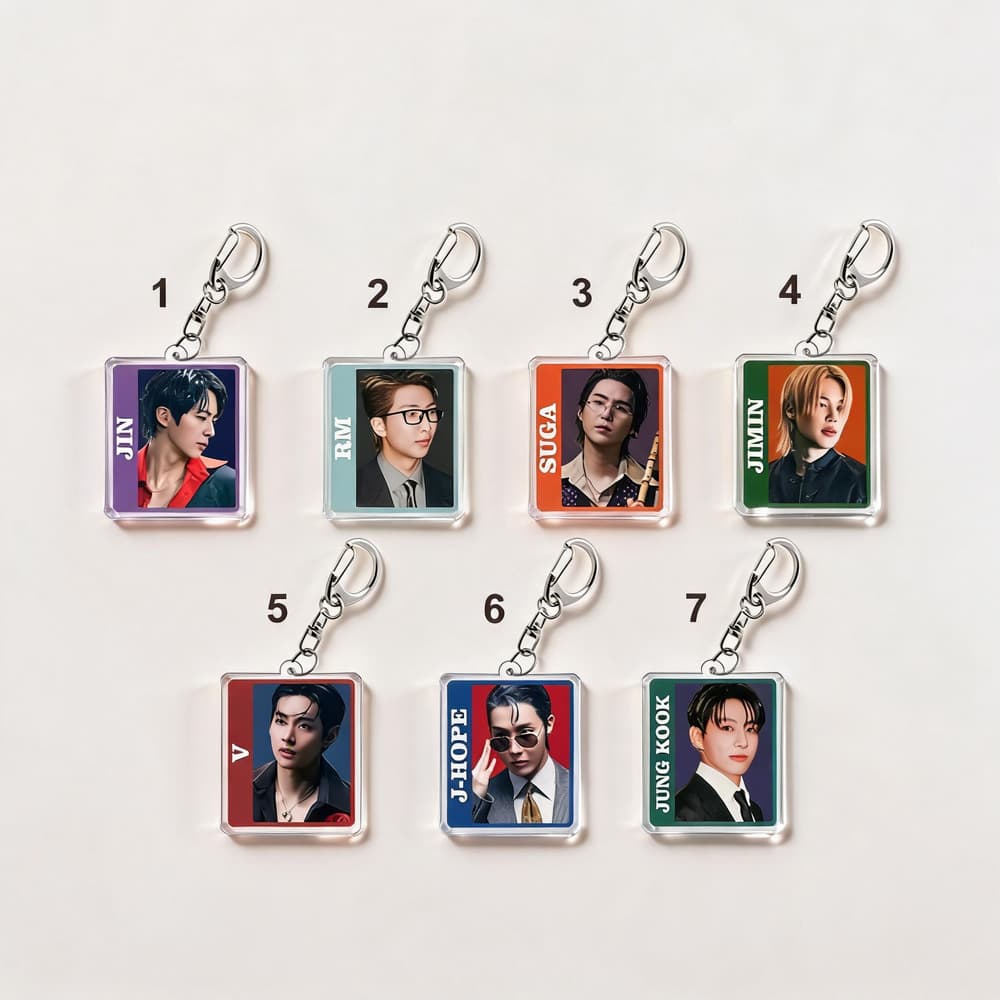 BTS Bangtan Boys V JUNG KOOK Jin SUGA 2.0 Pendant Bag Keychain 1981