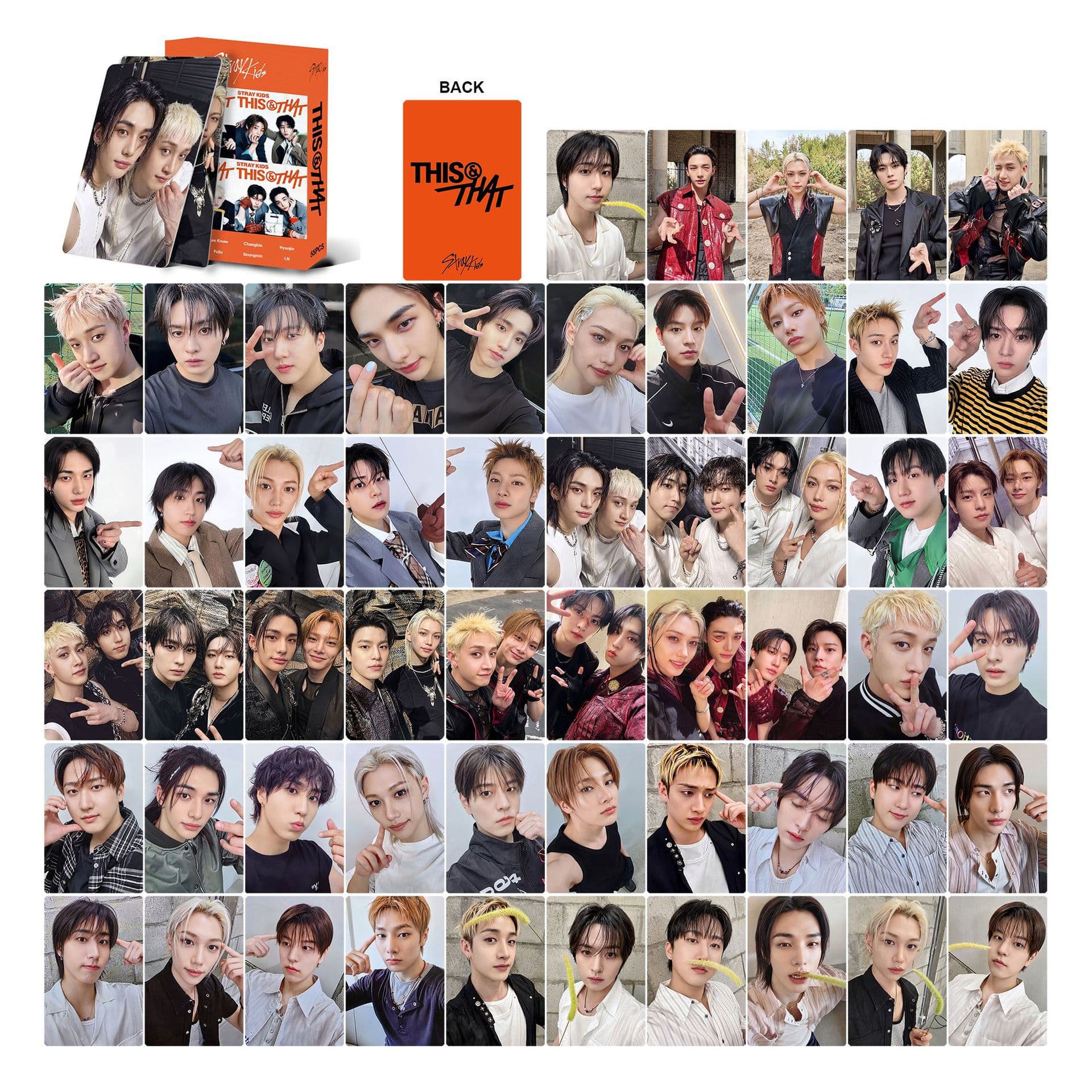 StrayKids THIS&THAT album LOMO photo card star peripheral collection 55 pieces boxed supply wholesale