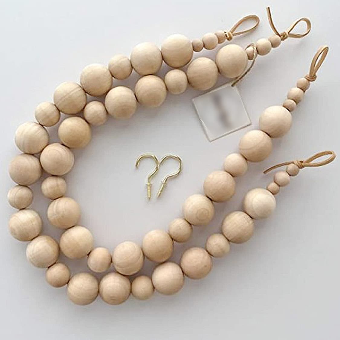 Ins Decorative Curtain Rope Tie Back Wooden Beaded Curtain Straps Clamp Ropes Wall Hanging Home Decor Accessories