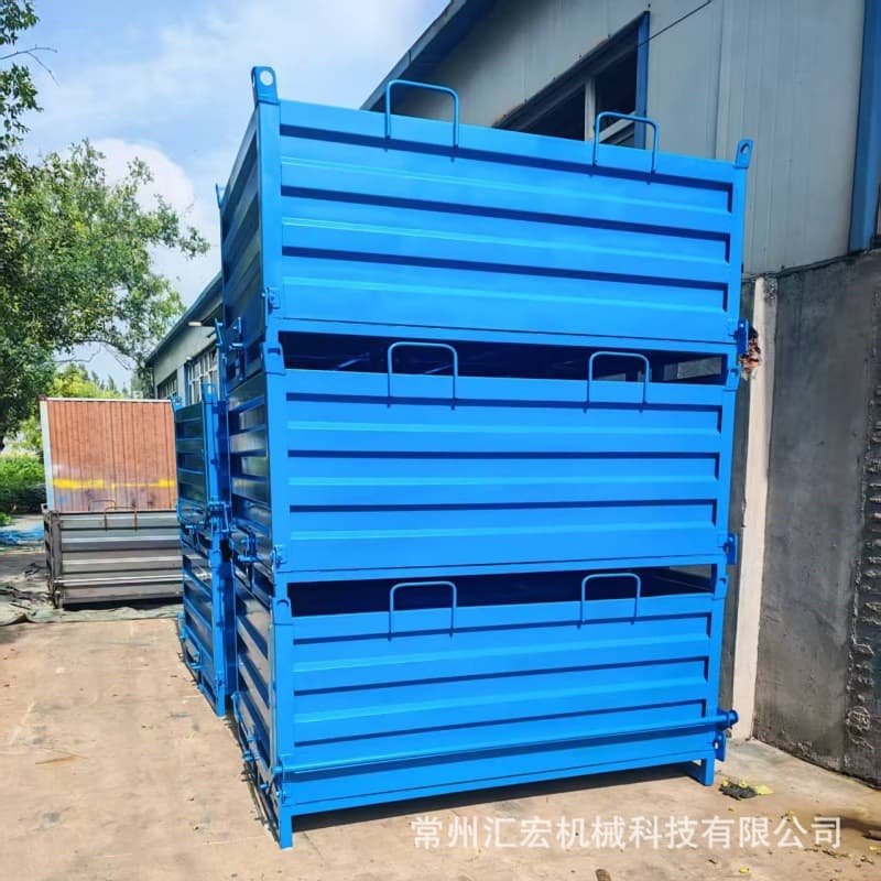 Thickened Self-Dumping Industrial Scrap Container, Factory Workshop Waste Collection Bin with Bottom Opening, Forklift and Crane Compatible