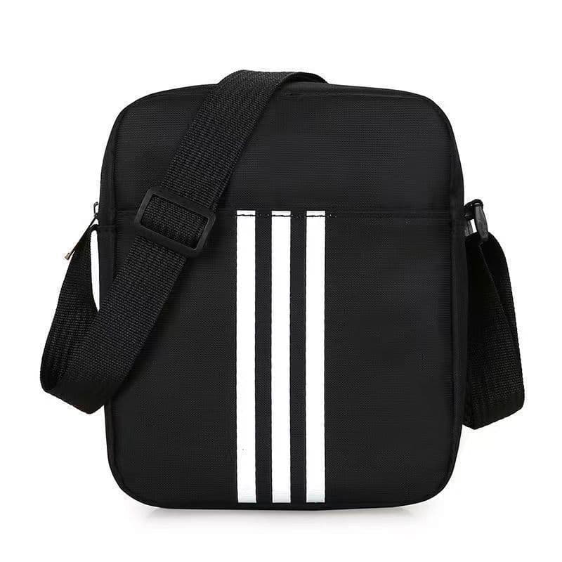 Printed Men's Crossbody Bag for Export, Black Shoulder Sling Bag, Large Oxford Cloth Square Bag, Casual Sports Trendy Bag