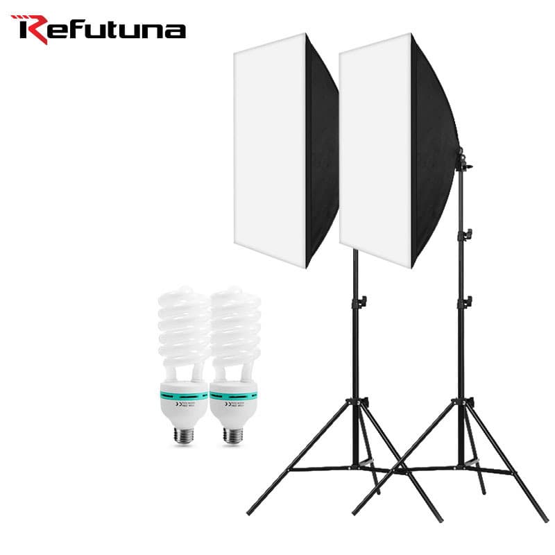 Ruifutu 50*70 Single Light Softbox Photography Fill Light 175W White Light Studio Lamp for DSLR Camera Shooting