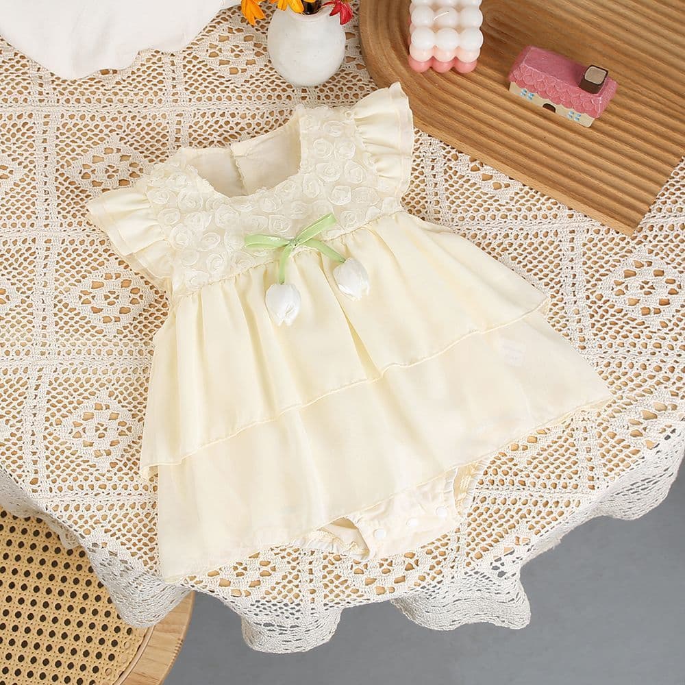 Newborn Baby Sweet Bodysuit Dress Summer Thin Girl Princess Style Cute Romper