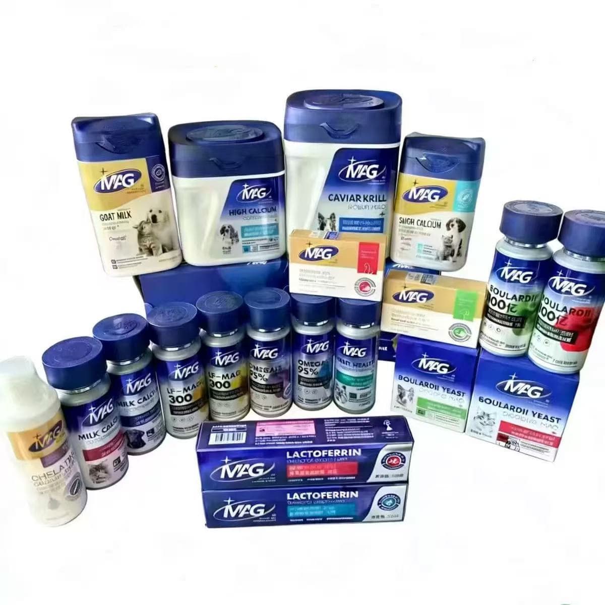 MAG Goat Milk Liquid Calcium Fish Oil Probiotics Shark Cartilage Lecithin Pet Cat Dog General Health Supplement
