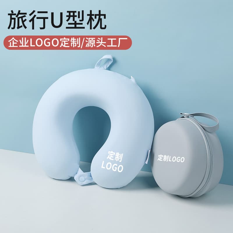 Travel U-Shaped Pillow Portable Memory Foam Neck Pillow for Students Nap Pillow Airplane Cushion Custom LOGO