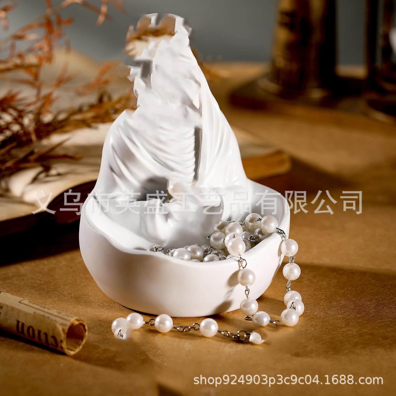 Cross-Border New Product Goddess Gift Decorative Bowl Bookshelf and Console Table Style Jewelry Display Stand Home Resin