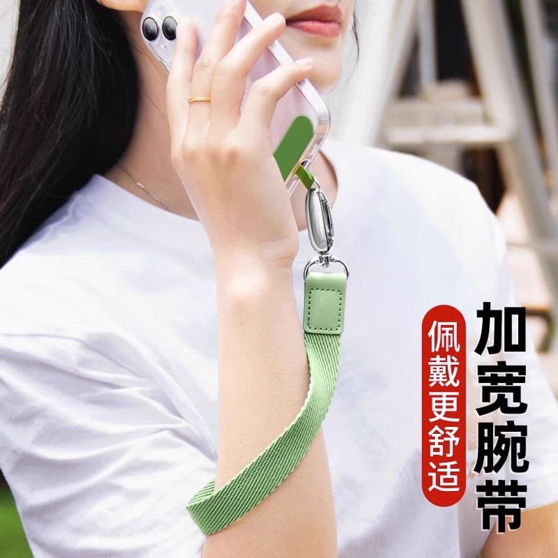 Phone lanyard wrist neck anti-drop rope braided short style widened wrist strap anti-loss pendant clip accessory hanging rope