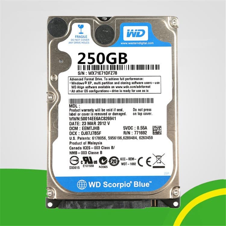 Dismantled Laptop Hard Drive 160GB 250GB 320GB 500GB 1TB 2.5 Inch Mechanical Hard Disk 1000GB