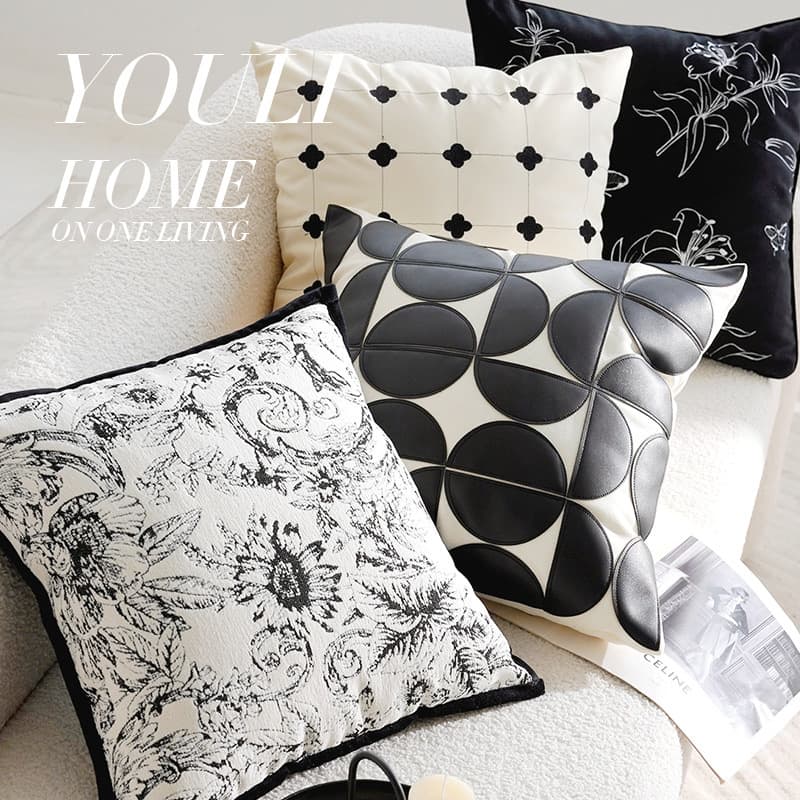 Modern simple and high-end French medieval throw pillow light luxury cushion bed living room sofa pillow case cushion with core