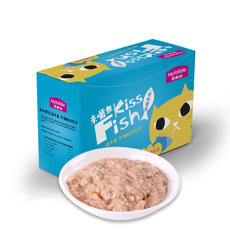 Myfoodie Cat Wet Food Meat Pouch 85g*12 Pack Tuna Kitten Cat Adult Cat Kiss Fish Cat