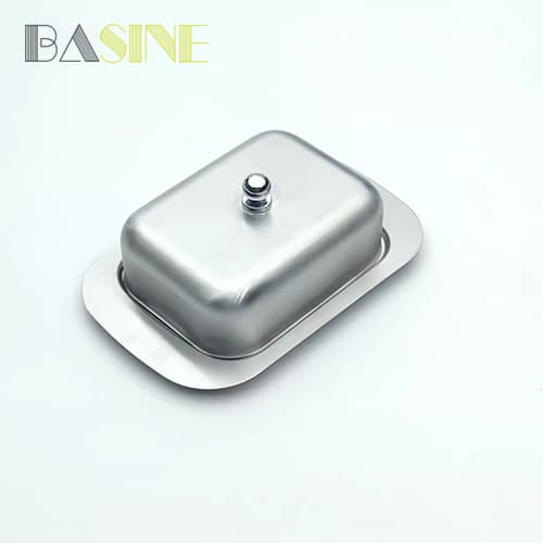 Manufacturer direct supply cheese plate, stainless steel butter dish, butter plate with stainless steel lid, butter dish fresh-keeping