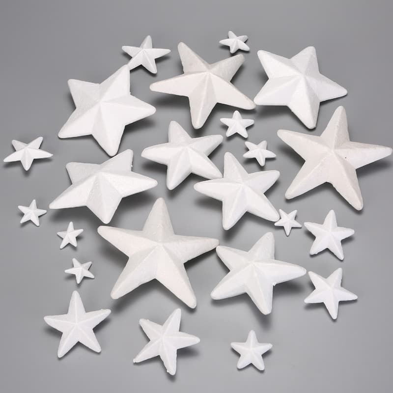 Five-pointed star foam models creative DIY white base star decorations crafts children's toy molds wholesale