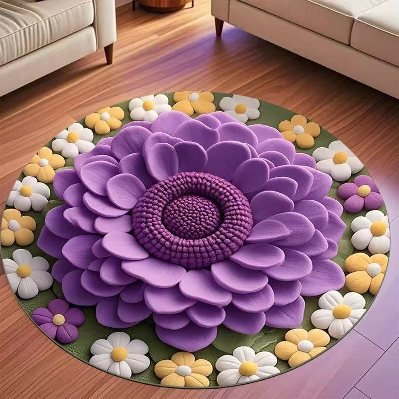 New Chinese style large flower crystal velvet bedroom decorative blanket living room carpet wardrobe partition cooling carpet coffee table decorative floor mat