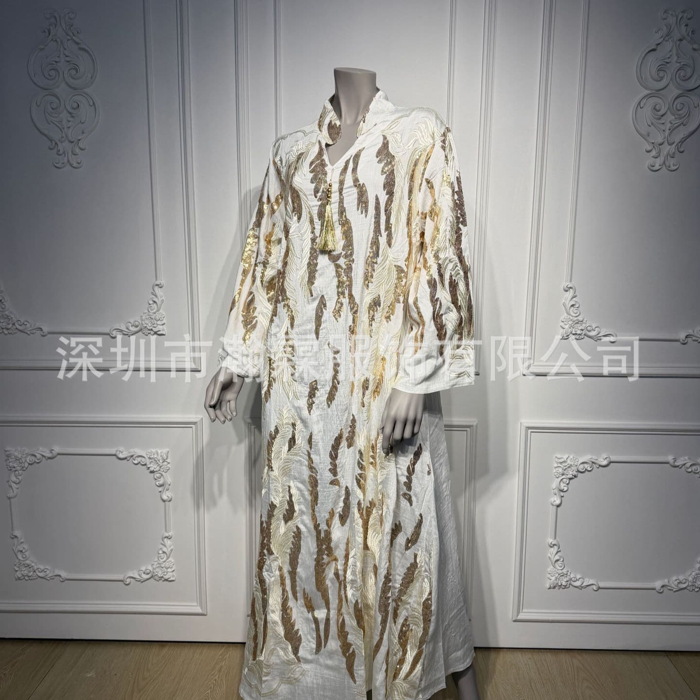 L216 plus size cross-border evening dress lantern long-sleeved party dress light luxury elegant long dress