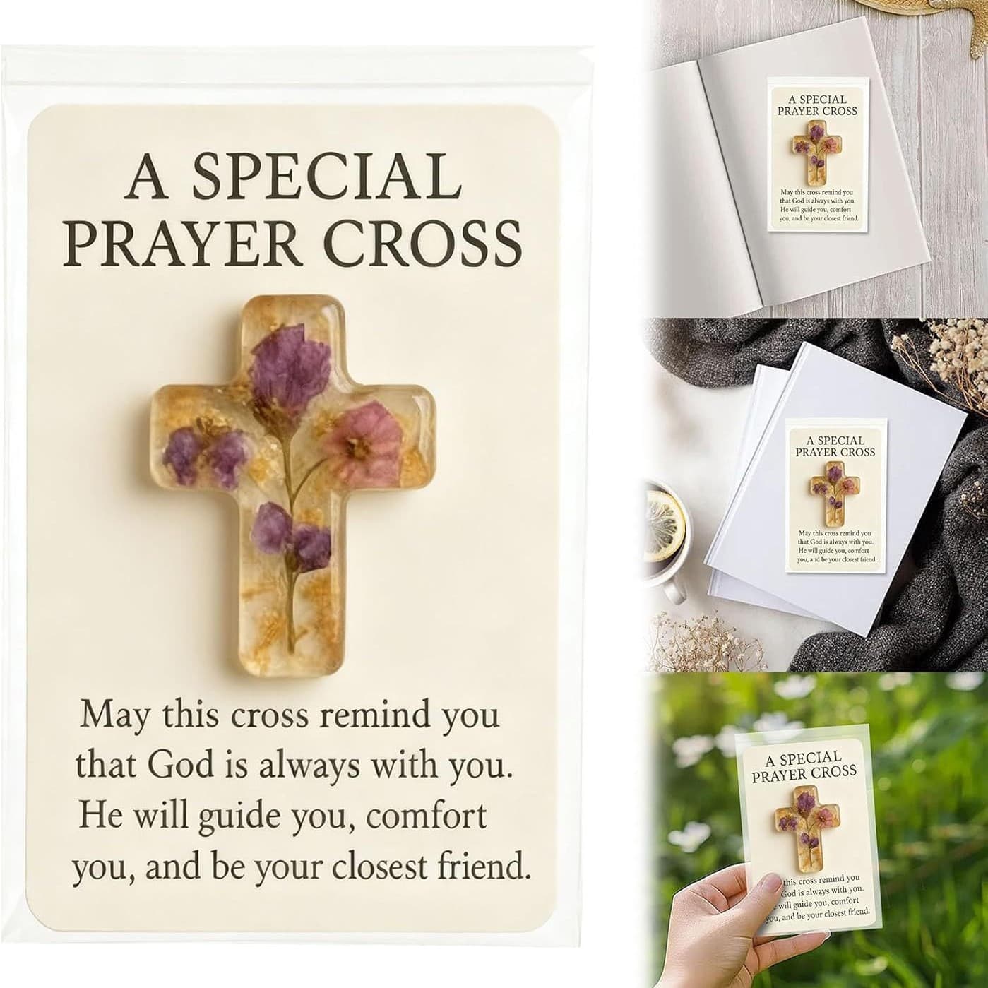 Cross-border Christmas Angel Pocket Hug Gift Pocket Hug Encouragement Card Angel Cross Charm Ornament